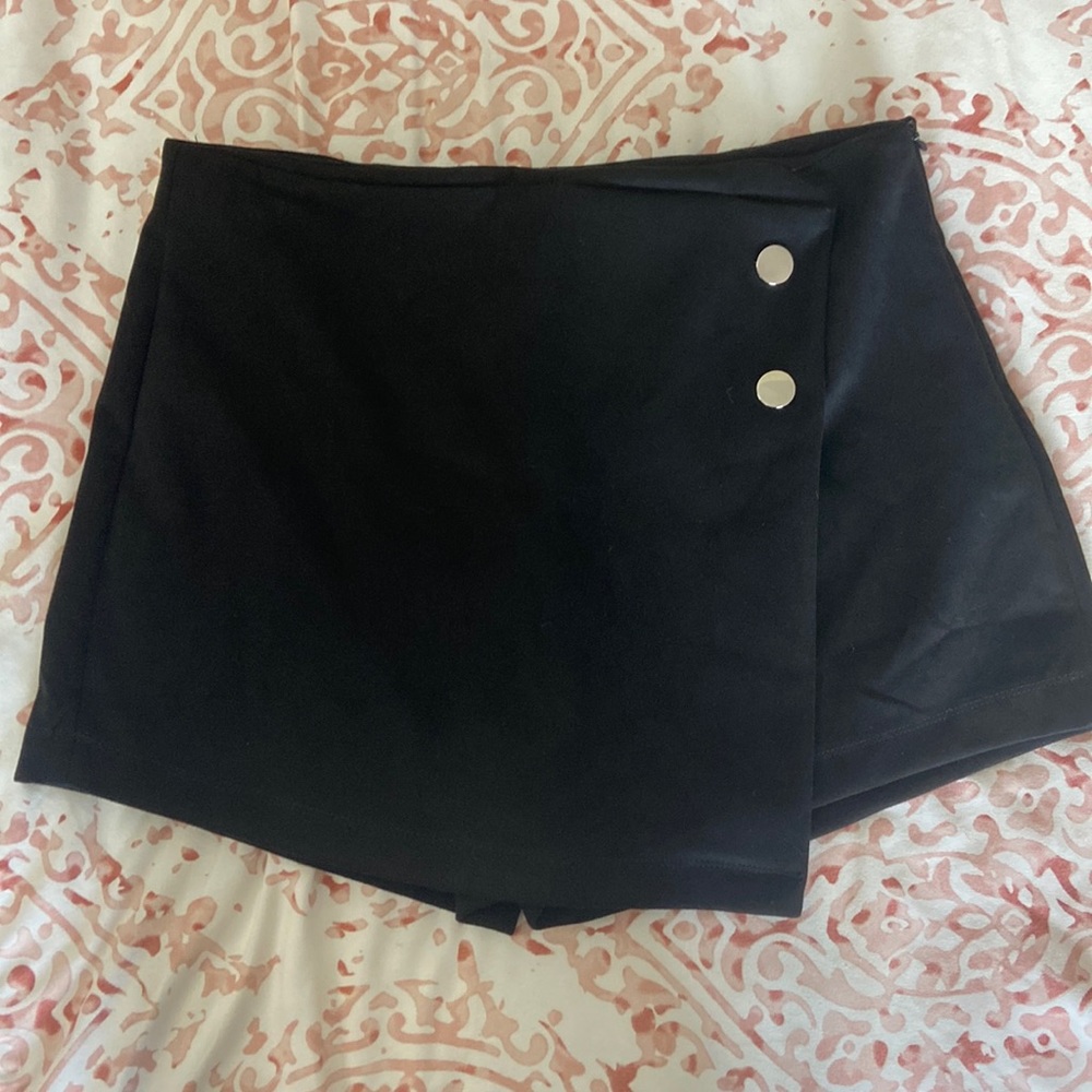 Black Skort with button details